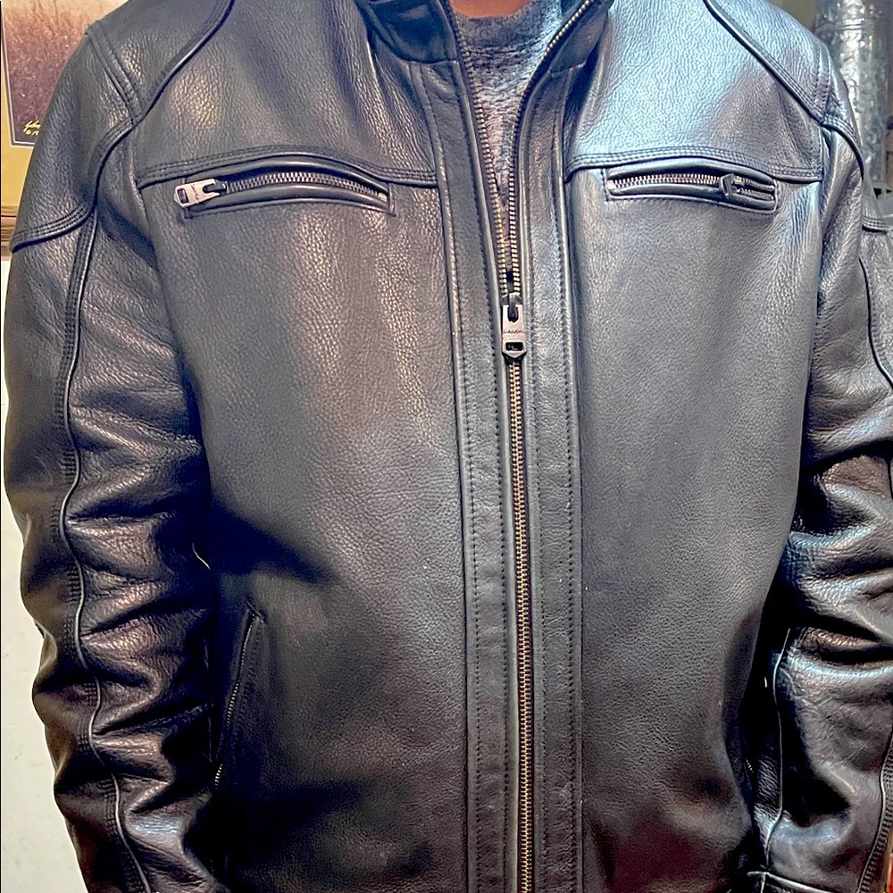 Brand new Calvin Klein authentic leather biker jacket XL